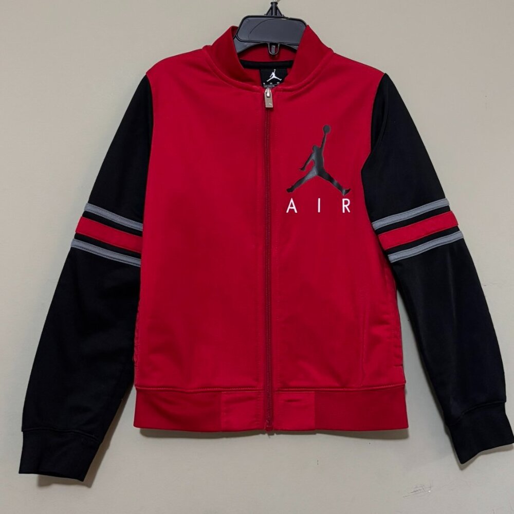 Jordan Boys Red & Back Full Zip Up Jacket Size 6 Medium